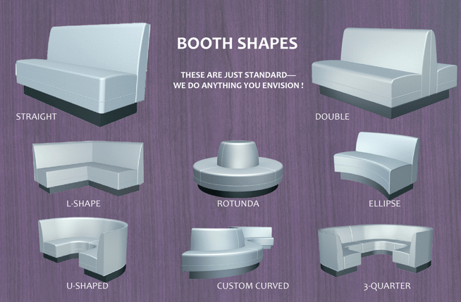 BOOTH SHAPES SOFT TOUCH FURNITURE CURATES-WE ALSO DO OTHER CUSTOM SHAPES 