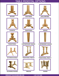 Pedestal Table Base Options 