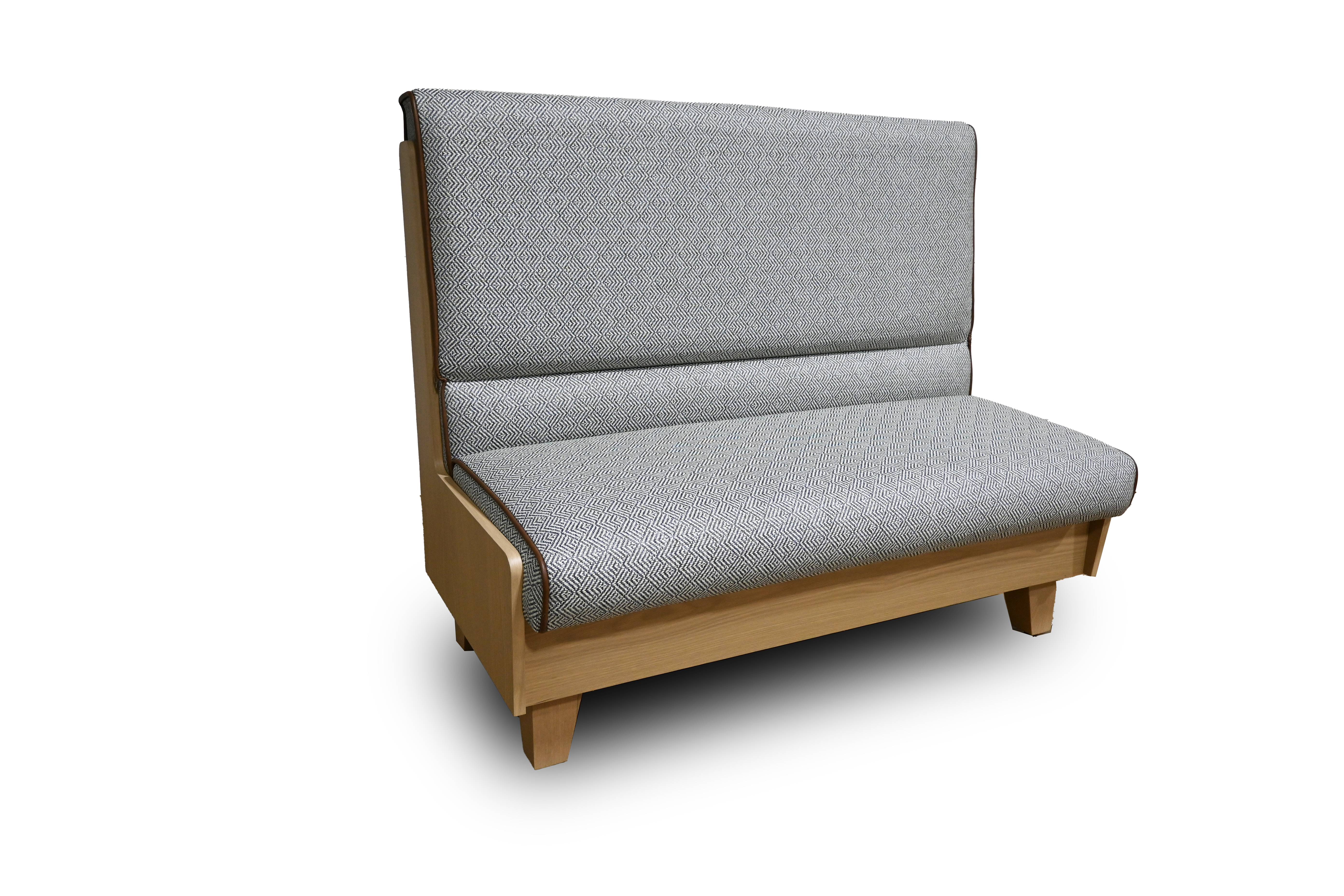 Horizontal-Channeled-wood-framed-single-booth-brown-welt